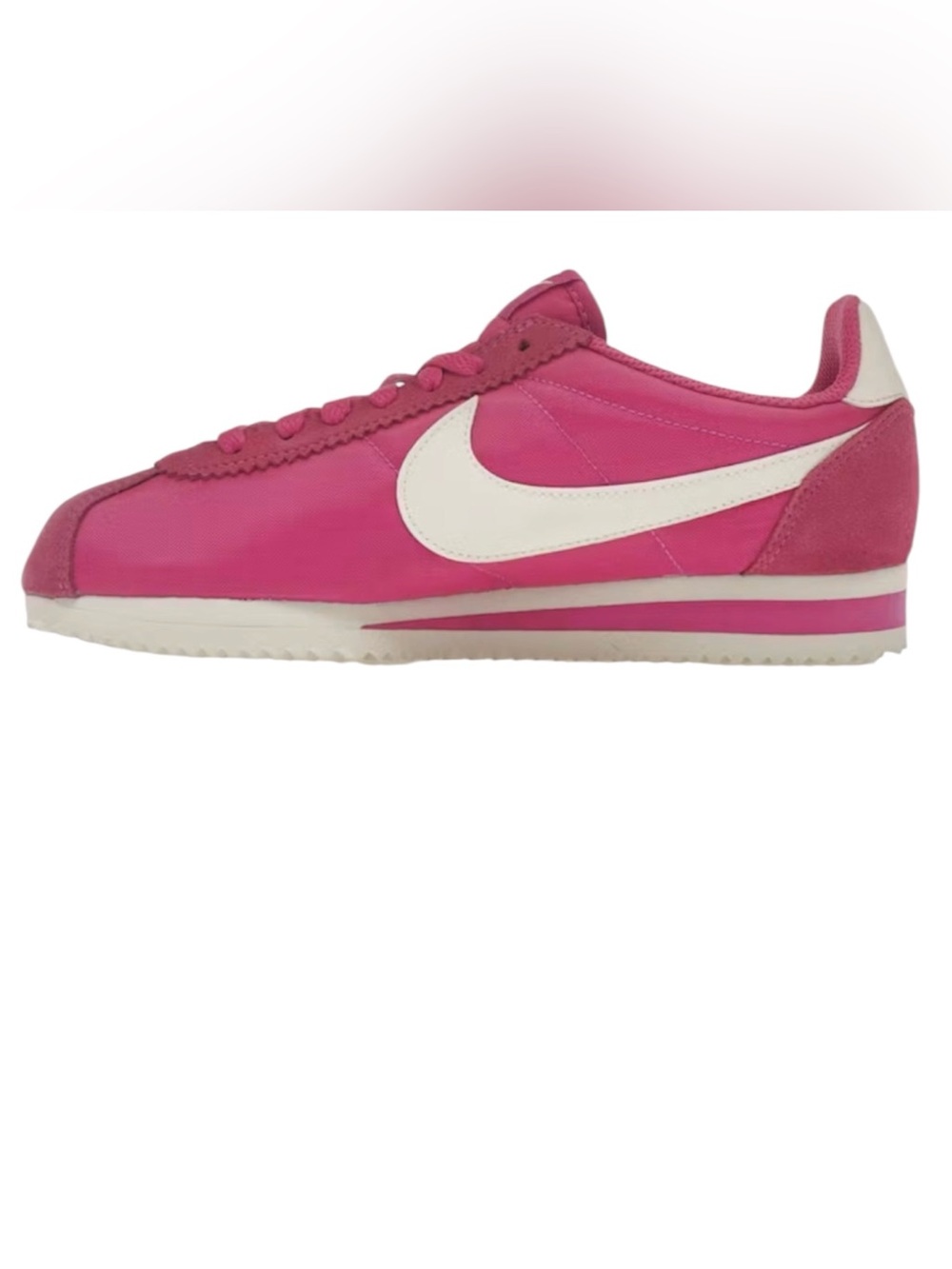 Nike | Women’s Hot Neon Pink/White Cortez Lace Up Classic Runner Sneakers Size 7